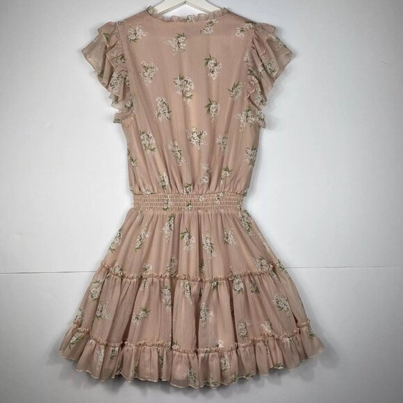 Show Me Your MuMu Pink Floral Coquette Ruffle Mumu Mini Dress - Picture 2 of 10